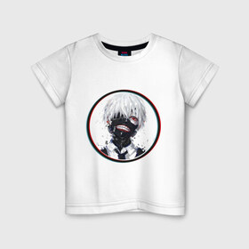 Детская футболка хлопок с принтом Одноглазый , 100% хлопок | круглый вырез горловины, полуприлегающий силуэт, длина до линии бедер | tokyo ghoul | канэки | токийский гуль
