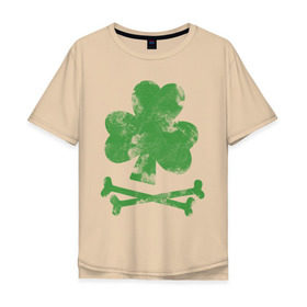 Мужская футболка хлопок Oversize с принтом Клевер , 100% хлопок | свободный крой, круглый ворот, “спинка” длиннее передней части | st. patrick day | горшок золота | день святого патрика | зеленый | ирландия | клевер | лепрекон | праздники | радуга | трилистник