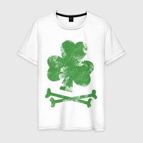 Мужская футболка хлопок с принтом Клевер , 100% хлопок | прямой крой, круглый вырез горловины, длина до линии бедер, слегка спущенное плечо. | st. patrick day | горшок золота | день святого патрика | зеленый | ирландия | клевер | лепрекон | праздники | радуга | трилистник