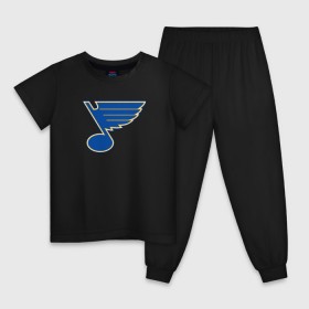 Детская пижама хлопок с принтом St. Louis Blues , 100% хлопок |  брюки и футболка прямого кроя, без карманов, на брюках мягкая резинка на поясе и по низу штанин
 | st. louis blues tarasenko | нхл