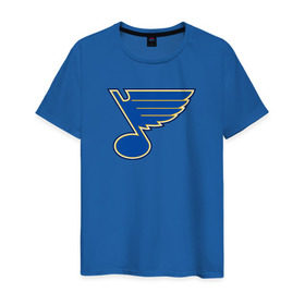 Мужская футболка хлопок с принтом St. Louis Blues , 100% хлопок | прямой крой, круглый вырез горловины, длина до линии бедер, слегка спущенное плечо. | Тематика изображения на принте: st. louis blues tarasenko | нхл