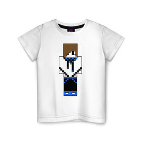 Детская футболка хлопок с принтом Лололошка майнкрафт , 100% хлопок | круглый вырез горловины, полуприлегающий силуэт, длина до линии бедер | Тематика изображения на принте: лололошка