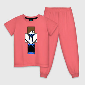 Детская пижама хлопок с принтом Лололошка майнкрафт , 100% хлопок |  брюки и футболка прямого кроя, без карманов, на брюках мягкая резинка на поясе и по низу штанин
 | лололошка