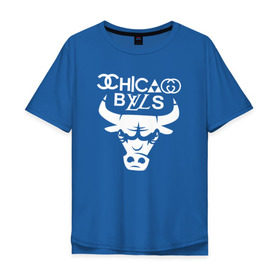 Мужская футболка хлопок Oversize с принтом Chicago Bulls fun logo , 100% хлопок | свободный крой, круглый ворот, “спинка” длиннее передней части | chicago bulls | антибрэнд