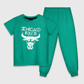 Детская пижама хлопок с принтом Chicago Bulls fun logo , 100% хлопок |  брюки и футболка прямого кроя, без карманов, на брюках мягкая резинка на поясе и по низу штанин
 | chicago bulls | антибрэнд