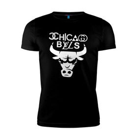 Мужская футболка премиум с принтом Chicago Bulls fun logo , 92% хлопок, 8% лайкра | приталенный силуэт, круглый вырез ворота, длина до линии бедра, короткий рукав | chicago bulls | антибрэнд