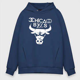 Мужское худи Oversize хлопок с принтом Chicago Bulls fun logo , френч-терри — 70% хлопок, 30% полиэстер. Мягкий теплый начес внутри —100% хлопок | боковые карманы, эластичные манжеты и нижняя кромка, капюшон на магнитной кнопке | chicago bulls | антибрэнд
