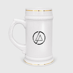 Кружка пивная с принтом Linkin Park ,  керамика (Материал выдерживает высокую температуру, стоит избегать резкого перепада температур) |  объем 630 мл | 