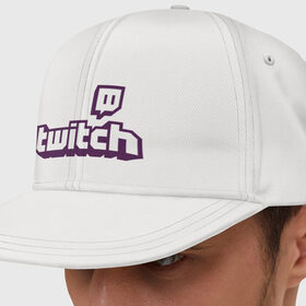 Кепка снепбек с прямым козырьком с принтом Twitch Logo , хлопок 100% |  | 