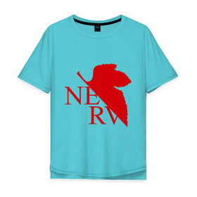 Мужская футболка хлопок Oversize с принтом Евангелион NERV , 100% хлопок | свободный крой, круглый ворот, “спинка” длиннее передней части | nerv | аниме | евангелион