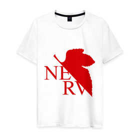 Мужская футболка хлопок с принтом Евангелион NERV , 100% хлопок | прямой крой, круглый вырез горловины, длина до линии бедер, слегка спущенное плечо. | nerv | аниме | евангелион