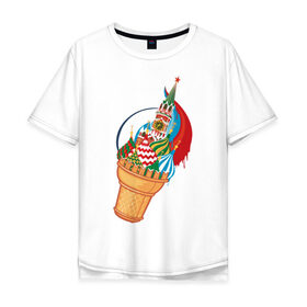 Мужская футболка хлопок Oversize с принтом Кремль , 100% хлопок | свободный крой, круглый ворот, “спинка” длиннее передней части | кремль | мороженое | москва | собор