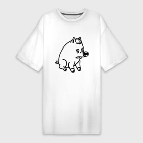 Платье-футболка хлопок с принтом pig ,  |  | pig | свинья