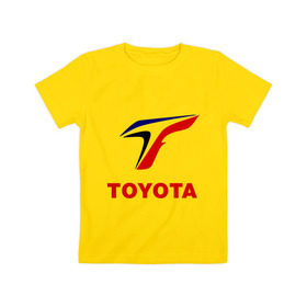 Детская футболка хлопок с принтом Тойота , 100% хлопок | круглый вырез горловины, полуприлегающий силуэт, длина до линии бедер | авто | автомобилистам | водителям | машина | тачка | тойота