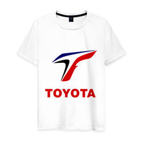 Мужская футболка хлопок с принтом Тойота , 100% хлопок | прямой крой, круглый вырез горловины, длина до линии бедер, слегка спущенное плечо. | авто | автомобилистам | водителям | машина | тачка | тойота