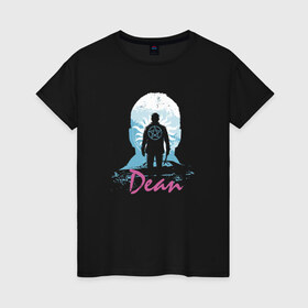 Женская футболка хлопок с принтом Supernatural - Dean , 100% хлопок | прямой крой, круглый вырез горловины, длина до линии бедер, слегка спущенное плечо | 