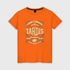 Женская футболка хлопок с принтом Тардис - время и космос , 100% хлопок | прямой крой, круглый вырез горловины, длина до линии бедер, слегка спущенное плечо | doctor who | tardis | доктор кто