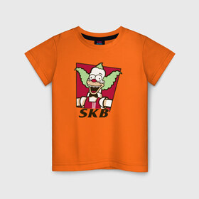 Детская футболка хлопок с принтом Супер Красти Бургер , 100% хлопок | круглый вырез горловины, полуприлегающий силуэт, длина до линии бедер | gomer | барт | клоун | симпсонs | симпсоны
