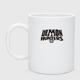 Кружка с принтом Demon Hunters , керамика | объем — 330 мл, диаметр — 80 мм. Принт наносится на бока кружки, можно сделать два разных изображения | дин | сериал | супернатурал