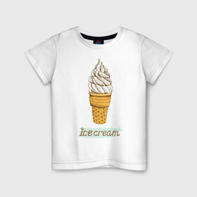 Детская футболка хлопок с принтом ice cream 3 , 100% хлопок | круглый вырез горловины, полуприлегающий силуэт, длина до линии бедер | 