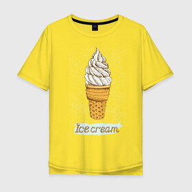 Мужская футболка хлопок Oversize с принтом ice cream 3 , 100% хлопок | свободный крой, круглый ворот, “спинка” длиннее передней части | Тематика изображения на принте: 