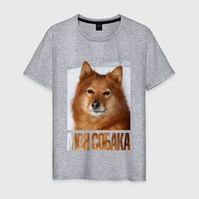 Мужская футболка хлопок с принтом Карело-финская лайка , 100% хлопок | прямой крой, круглый вырез горловины, длина до линии бедер, слегка спущенное плечо. | drug | карело финская лайка | порода | собака