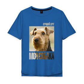 Мужская футболка хлопок Oversize с принтом Эрдельтерьер , 100% хлопок | свободный крой, круглый ворот, “спинка” длиннее передней части | drug | порода | собака | эрдельтерьер