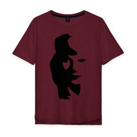 Мужская футболка хлопок Oversize с принтом саксофонист или девушка , 100% хлопок | свободный крой, круглый ворот, “спинка” длиннее передней части | восприятие | девушка | иллюзия | оптическая иллюзия | саксофонист
