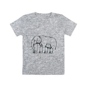 Детская футболка хлопок с принтом Сколько ног у слона , 100% хлопок | круглый вырез горловины, полуприлегающий силуэт, длина до линии бедер | слон