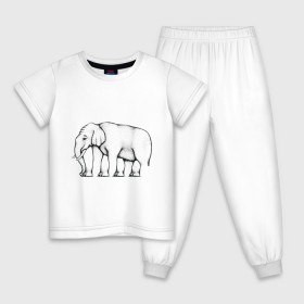 Детская пижама хлопок с принтом Сколько ног у слона , 100% хлопок |  брюки и футболка прямого кроя, без карманов, на брюках мягкая резинка на поясе и по низу штанин
 | слон