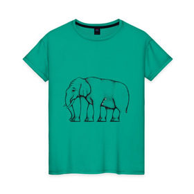 Женская футболка хлопок с принтом Сколько ног у слона , 100% хлопок | прямой крой, круглый вырез горловины, длина до линии бедер, слегка спущенное плечо | слон