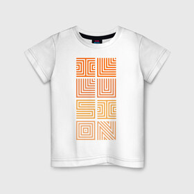 Детская футболка хлопок с принтом Illusion orange , 100% хлопок | круглый вырез горловины, полуприлегающий силуэт, длина до линии бедер | Тематика изображения на принте: восприятие | иллюзии | мозг | обман зрения | оптическая | цвет