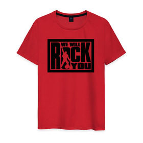 Мужская футболка хлопок с принтом We will rock you , 100% хлопок | прямой крой, круглый вырез горловины, длина до линии бедер, слегка спущенное плечо. | @ | we will rock you.png | we will rock youqueen