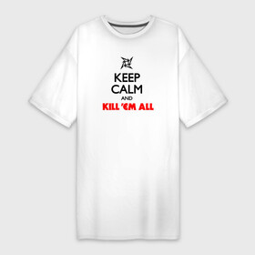 Платье-футболка хлопок с принтом Keep Calm And KillEm All ,  |  | металлика