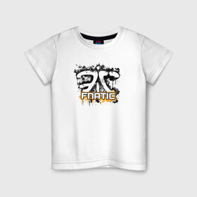 Детская футболка хлопок с принтом Fnatic Team , 100% хлопок | круглый вырез горловины, полуприлегающий силуэт, длина до линии бедер | Тематика изображения на принте: counter strike | csgo | fnatic