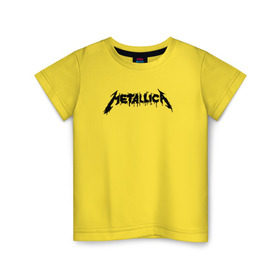 Детская футболка хлопок с принтом Metallica painted logo , 100% хлопок | круглый вырез горловины, полуприлегающий силуэт, длина до линии бедер | Тематика изображения на принте: металлика