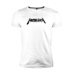 Мужская футболка премиум с принтом Metallica painted logo , 92% хлопок, 8% лайкра | приталенный силуэт, круглый вырез ворота, длина до линии бедра, короткий рукав | металлика
