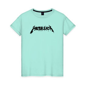 Женская футболка хлопок с принтом Metallica painted logo , 100% хлопок | прямой крой, круглый вырез горловины, длина до линии бедер, слегка спущенное плечо | металлика