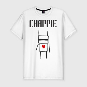 Мужская футболка премиум с принтом Chappie , 92% хлопок, 8% лайкра | приталенный силуэт, круглый вырез ворота, длина до линии бедра, короткий рукав | 