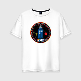 Женская футболка хлопок Oversize с принтом Tardis World , 100% хлопок | свободный крой, круглый ворот, спущенный рукав, длина до линии бедер
 | doctor who | tardis | доктор кто