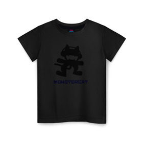 Детская футболка хлопок с принтом monstercat , 100% хлопок | круглый вырез горловины, полуприлегающий силуэт, длина до линии бедер | 