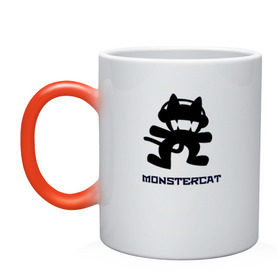 Кружка хамелеон с принтом monstercat , керамика | меняет цвет при нагревании, емкость 330 мл | 