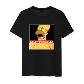 Мужская футболка хлопок с принтом Homer Duffhead , 100% хлопок | прямой крой, круглый вырез горловины, длина до линии бедер, слегка спущенное плечо. | gomer | барт | симпсонs | симпсоны