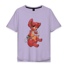 Мужская футболка хлопок Oversize с принтом Foxy fnaf , 100% хлопок | свободный крой, круглый ворот, “спинка” длиннее передней части | @