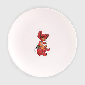 Тарелка с принтом Foxy fnaf , фарфор | диаметр - 210 мм
диаметр для нанесения принта - 120 мм | Тематика изображения на принте: @