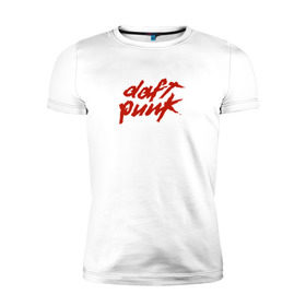 Мужская футболка премиум с принтом Daft punk , 92% хлопок, 8% лайкра | приталенный силуэт, круглый вырез ворота, длина до линии бедра, короткий рукав | логотип группы daft punk.@