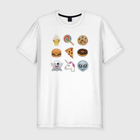 Мужская футболка премиум с принтом Свэг смайлы , 92% хлопок, 8% лайкра | приталенный силуэт, круглый вырез ворота, длина до линии бедра, короткий рукав | emoji | swag