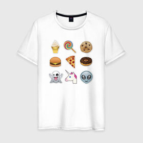 Мужская футболка хлопок с принтом Свэг смайлы , 100% хлопок | прямой крой, круглый вырез горловины, длина до линии бедер, слегка спущенное плечо. | emoji | swag