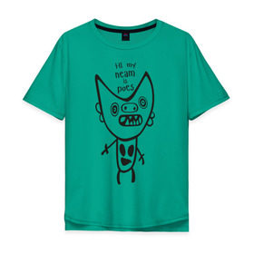 Мужская футболка хлопок Oversize с принтом Poes , 100% хлопок | свободный крой, круглый ворот, “спинка” длиннее передней части | die antwoord