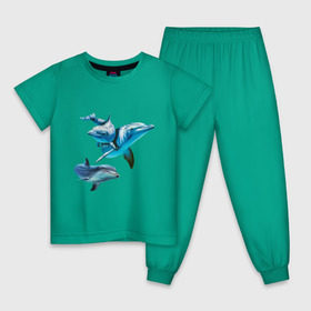 Детская пижама хлопок с принтом Дельфины , 100% хлопок |  брюки и футболка прямого кроя, без карманов, на брюках мягкая резинка на поясе и по низу штанин
 | die antwoord